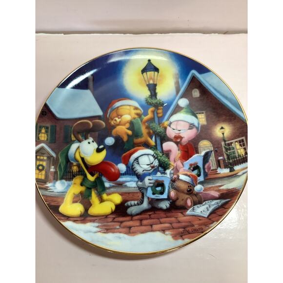 Danbury Mint Sounds of Christmas Jim Davis Garfields Christmas Decorative Plate - Picture 7 of 9